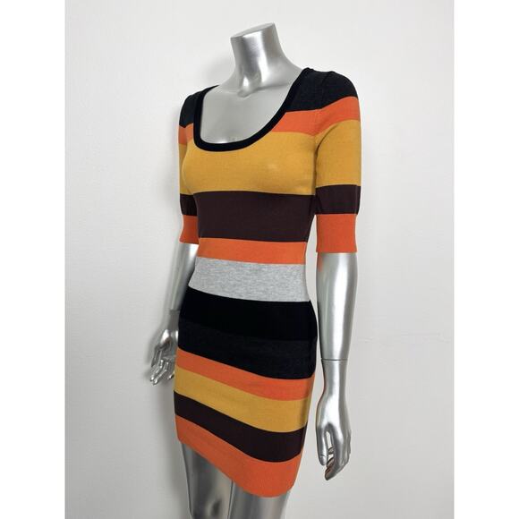 Morgan De Toi Sweater Dress Thanksgiving Fall Colors Knit Y2K Retro S/XS - Picture 4 of 10